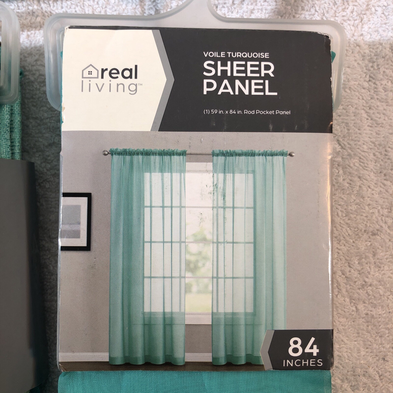Real Living 4 Pack, 3 x Window Panel Curtain Sets + 1 Sheer Panel Reggie Energy