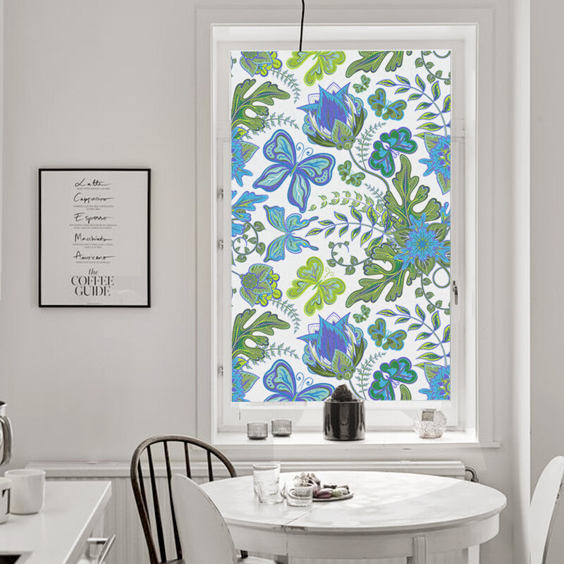 Frosted Glass Sticker Static Opaque Floral Stained Window Film Vinyl Blackout