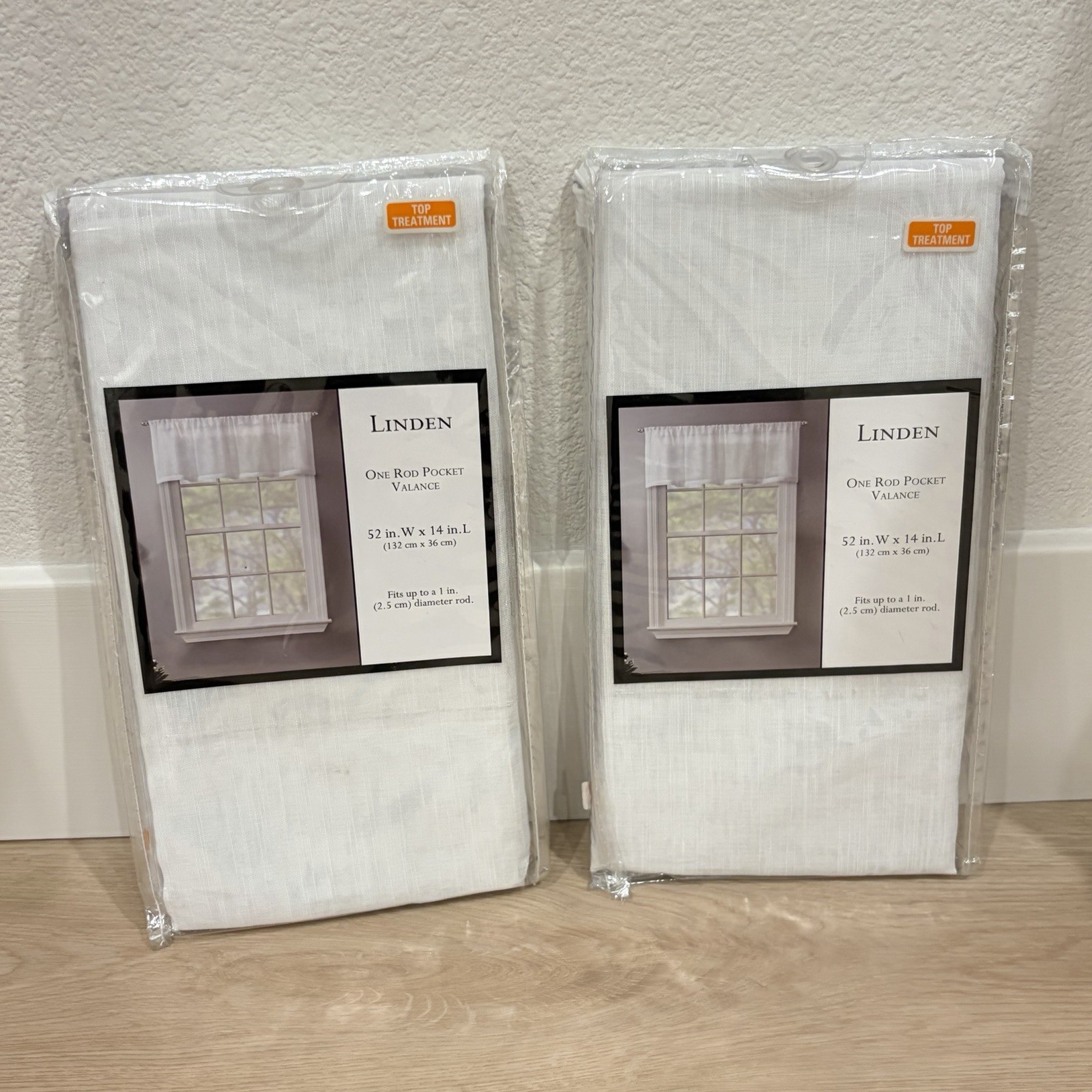 Linden Sheer Window Curtain Tier Pair – 2 panels each measure 52″ x 14″