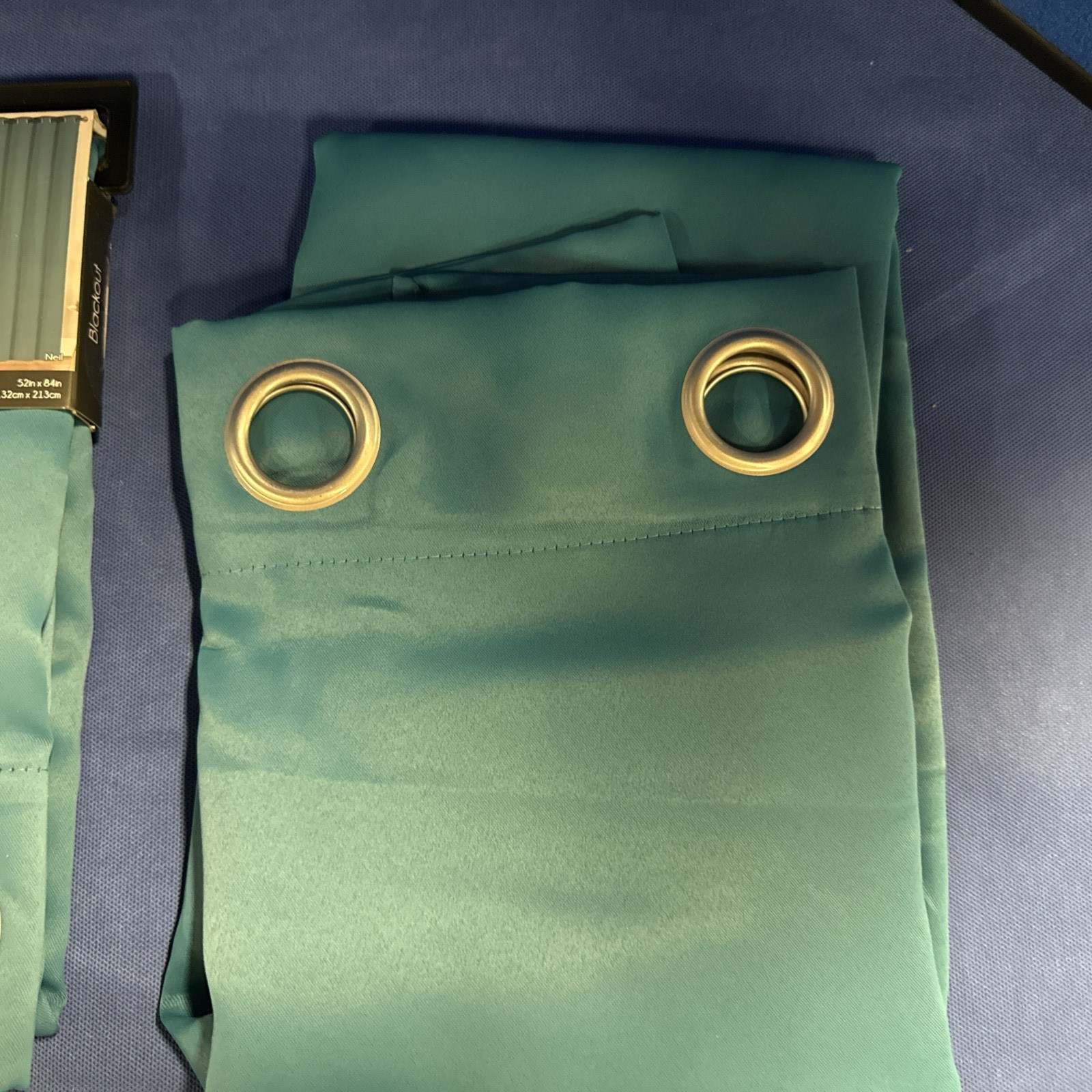 (2) Dark Room Blackout Grommet Top Window Panel Curtains 52″ x 84″, Teal Color