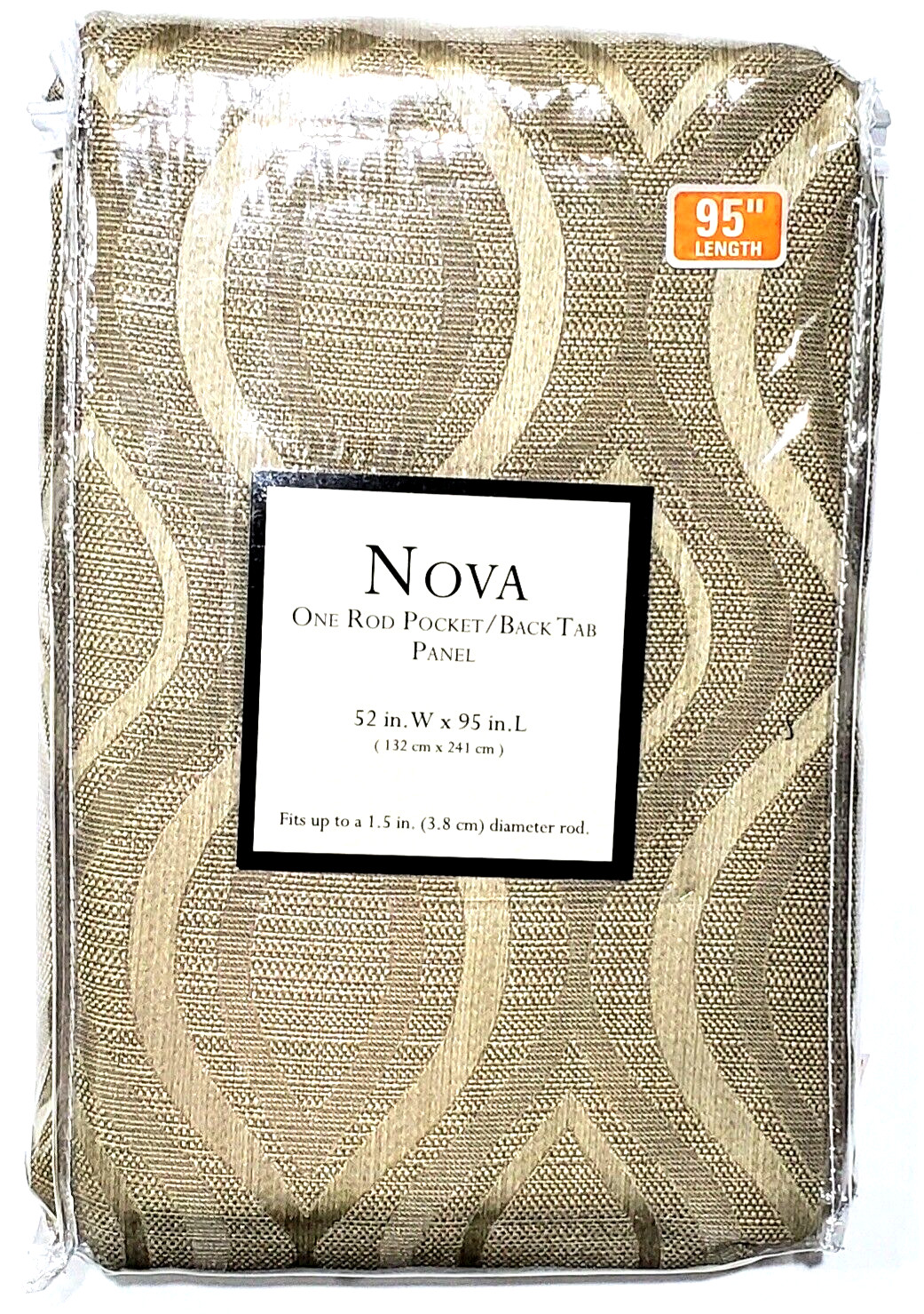 Nova One Rod Pocket Back Tab Panel Fits 1.5″ Rod 52 X 95″ L Sand