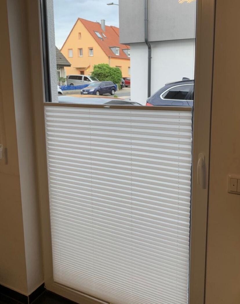 Plissee nach Maß Rollo Jalousie Faltrollo zum BOHREN in der Glasleiste