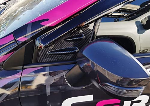 Gloss Black Carbon Fiber Front Quarter Window Louvers for 2015-2021 Subaru WRX/S