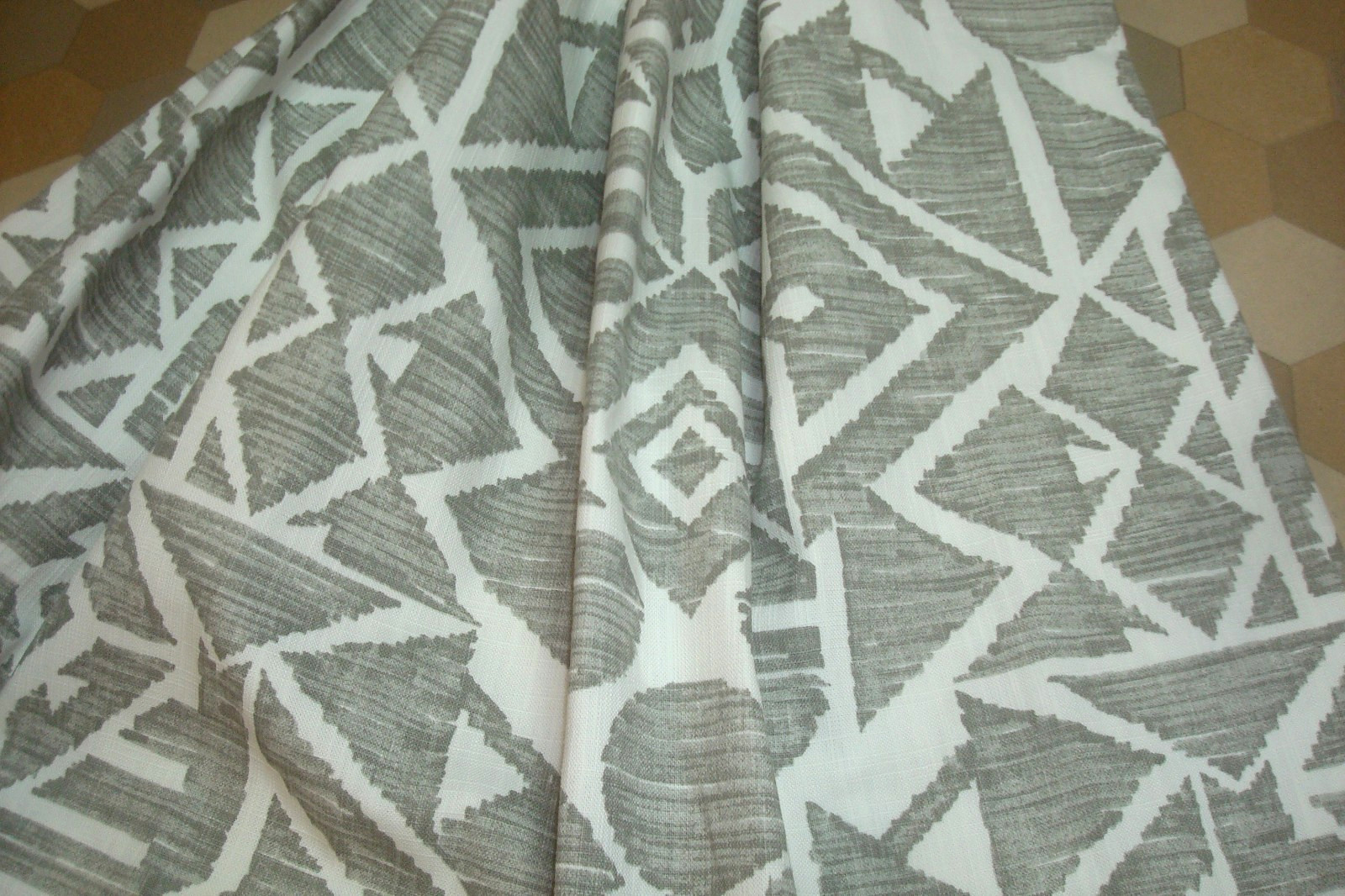 New Custom Drapes Pinch pleat Lined Modern 2pc Foshan Nanfang Enigma Gray 94″ lg