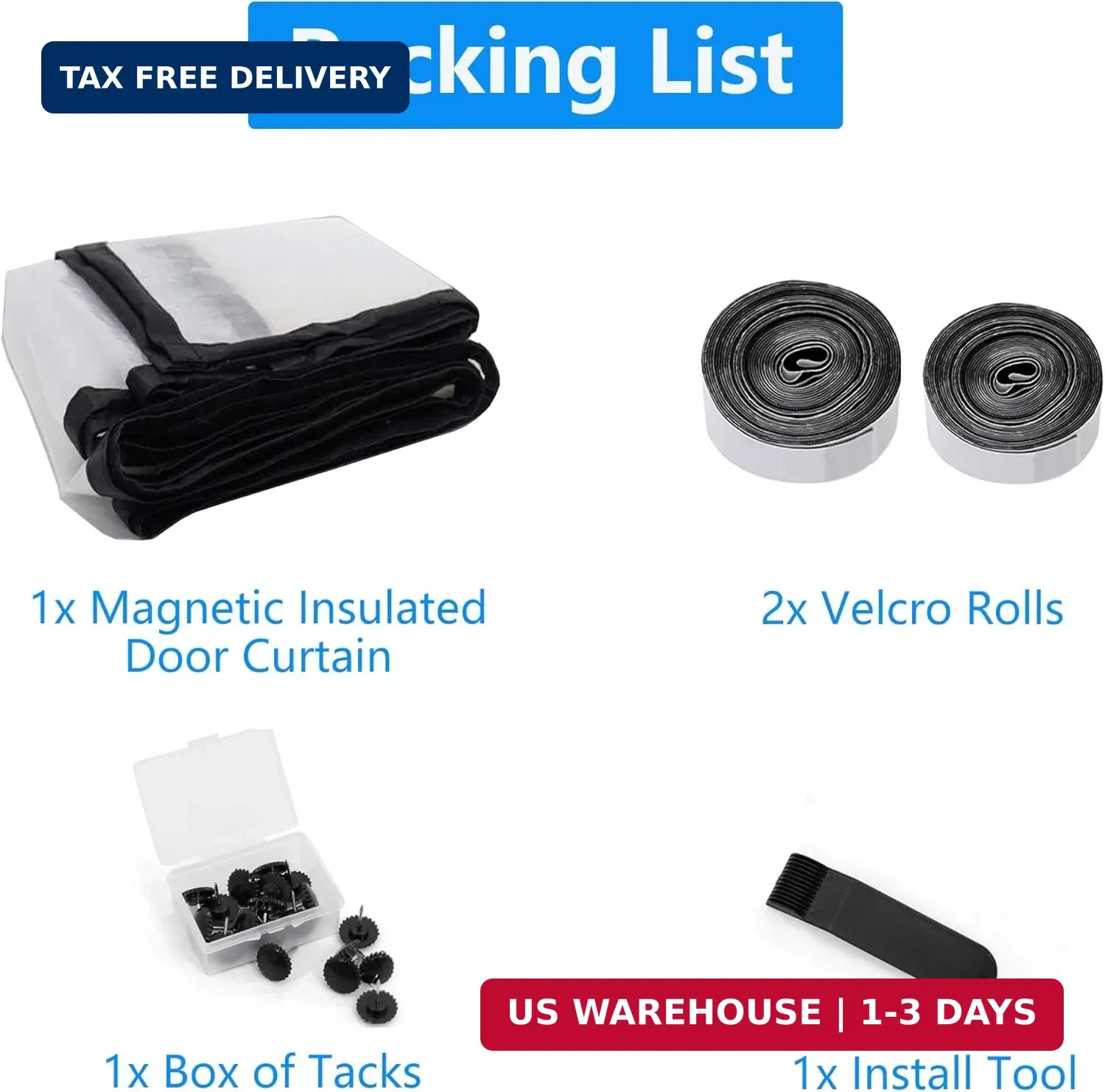 RELIANCER Magnetic Thermal Insulated Door Curtain,Waterproof EVA Door Cover,Fit