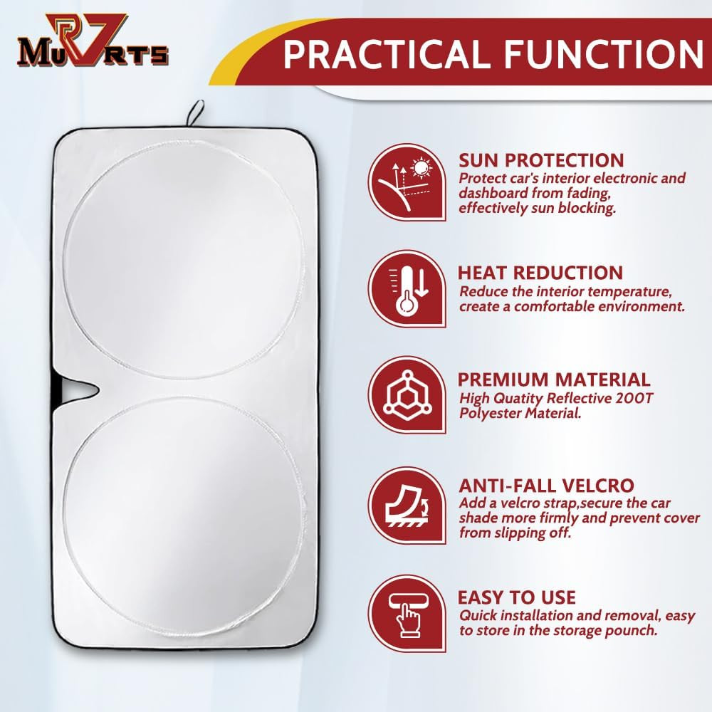 Class a RV Windshield Sunshade Cover, Reflective Window Film for Trailer Heat Bl