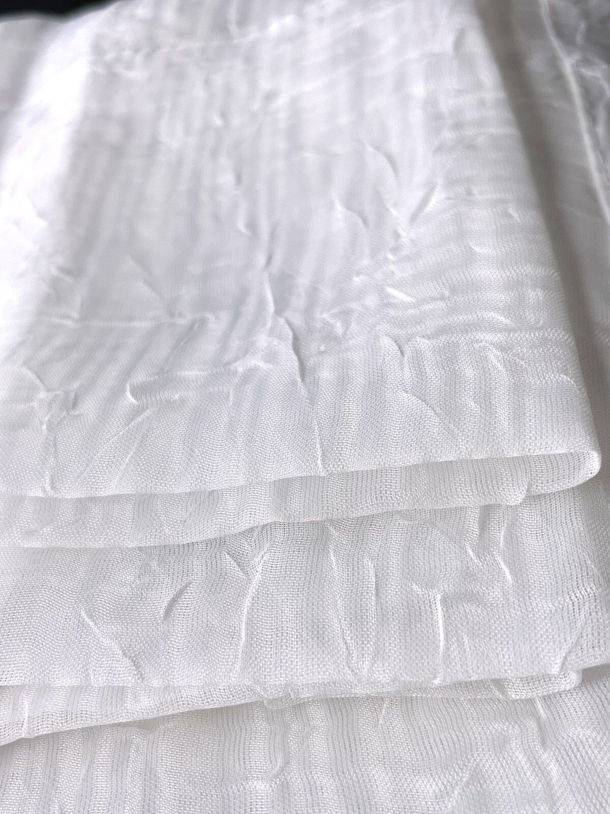 Two 96” L X 50” W White Textured Semi Sheer Panels With Brushed Nickel Grommets