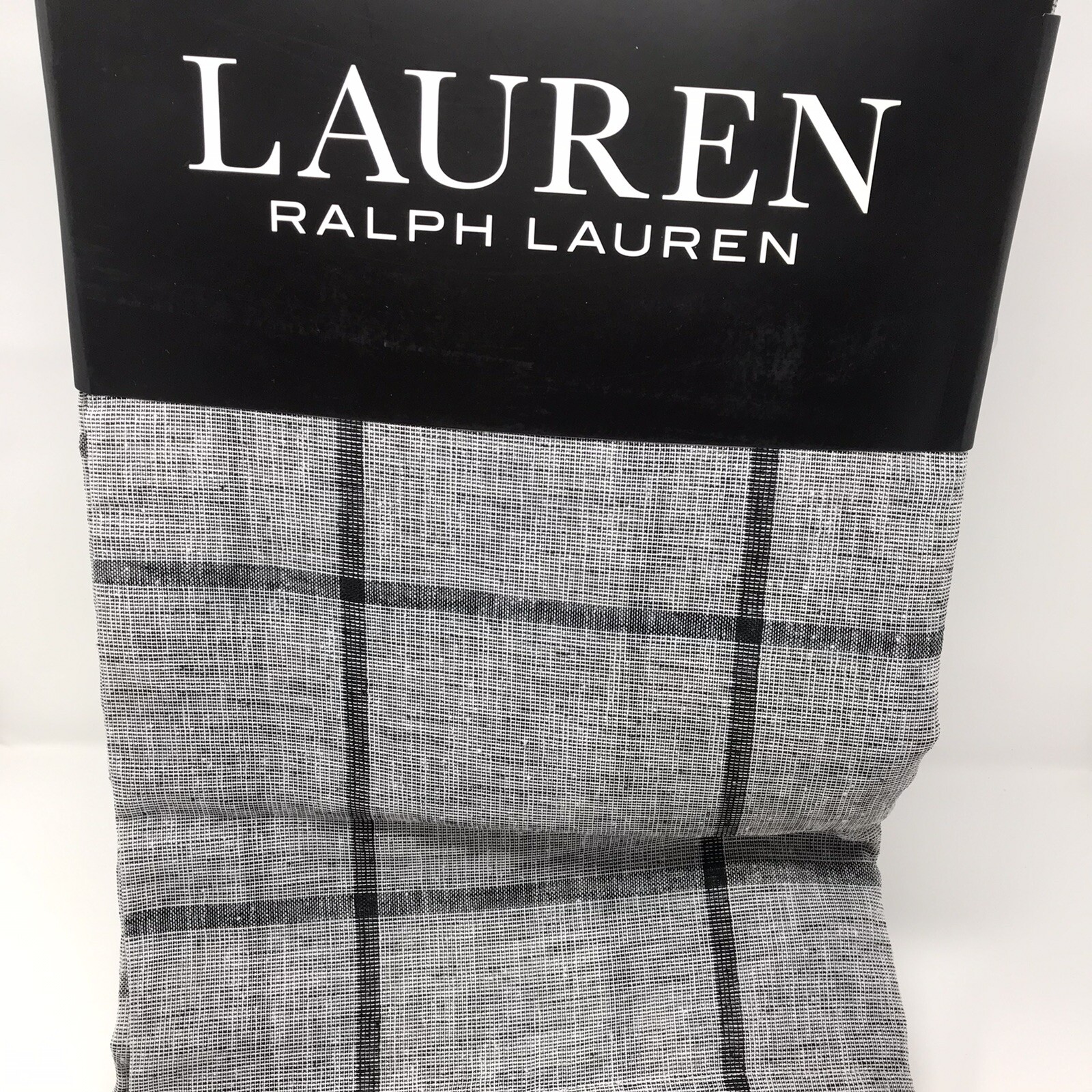 Ralph Lauren Raider 2-Back Tab/Rod Pocket Panels Curtain 50″ x 90″ in Black