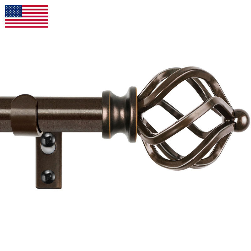 Kamanina Bronze Curtain Rod 32 To 58 Inch2.6-4.8Ft Adjustable Curtain Rods For