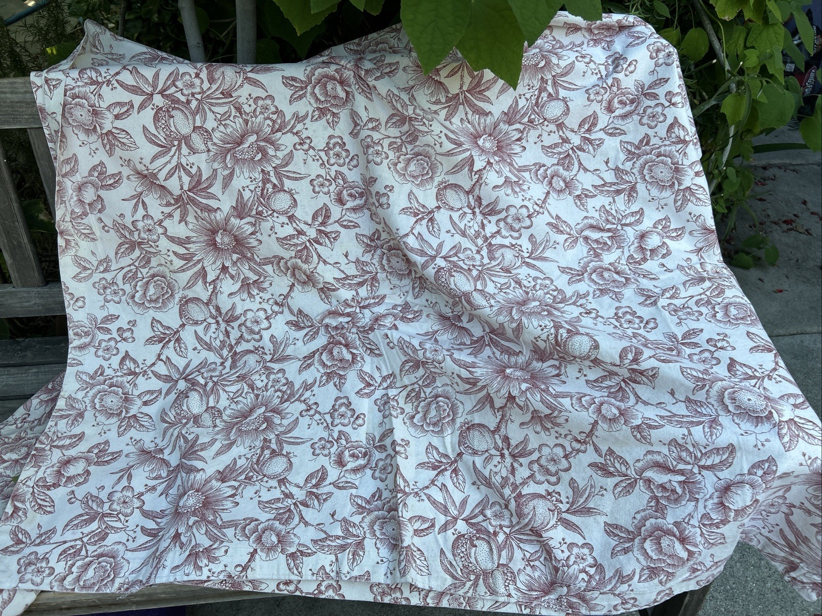 Vintage Red & Cream French Country Pomegranate Toile Drapes Curtains! 44”x 74”