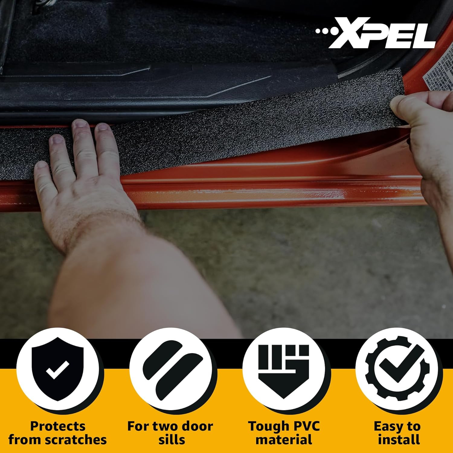 Black Universal Door Sill Guard (60″ x 2.75″) Paint Protection Film Kit