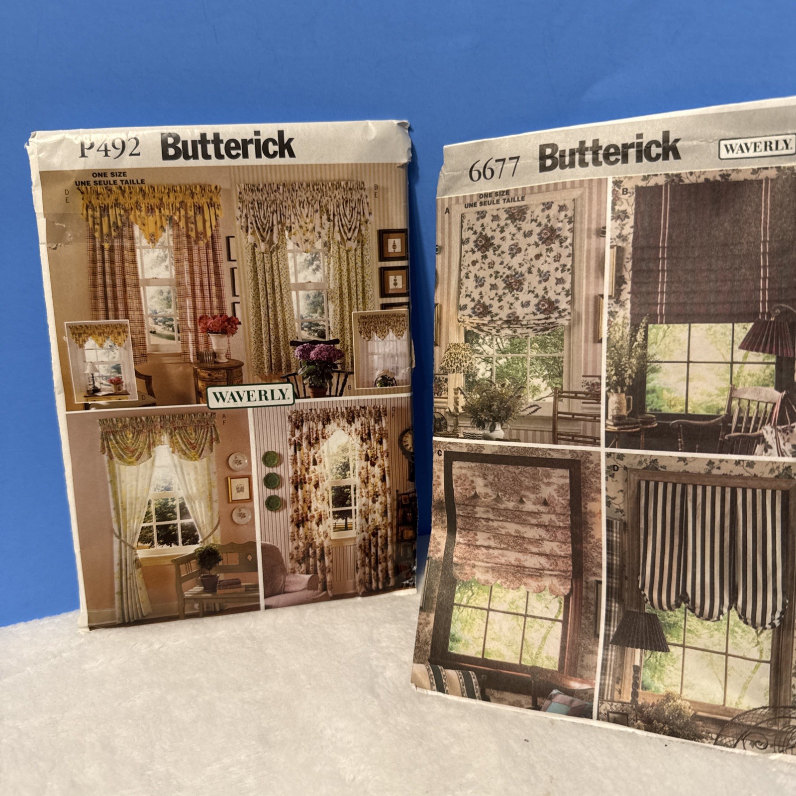 Waverly Curtain and shade sewing patterns 2 sets P492 / 6677