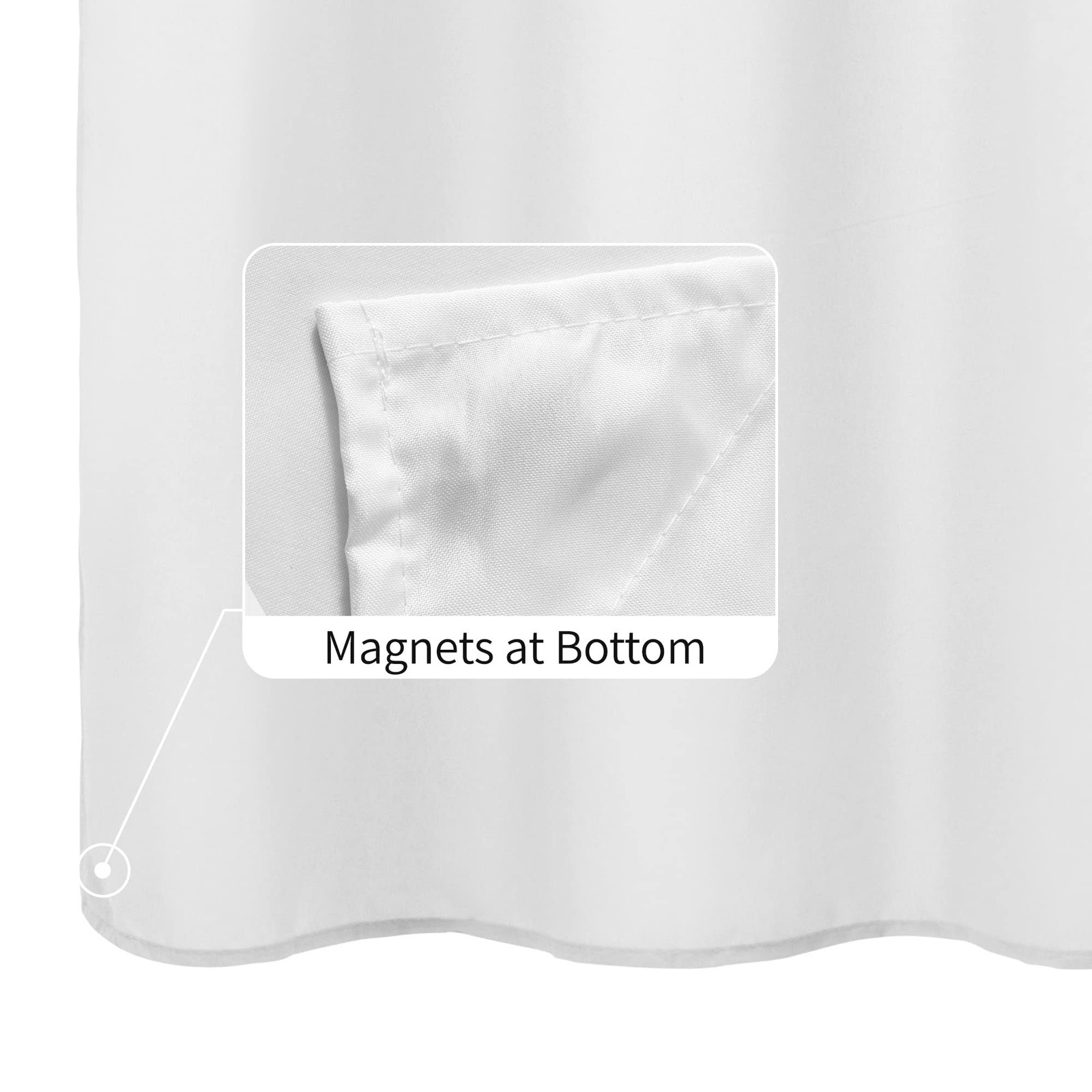 ALYVIA SPRING Long Fabric Shower Curtain Liner 72″W x 74″L (Pack of 1), White