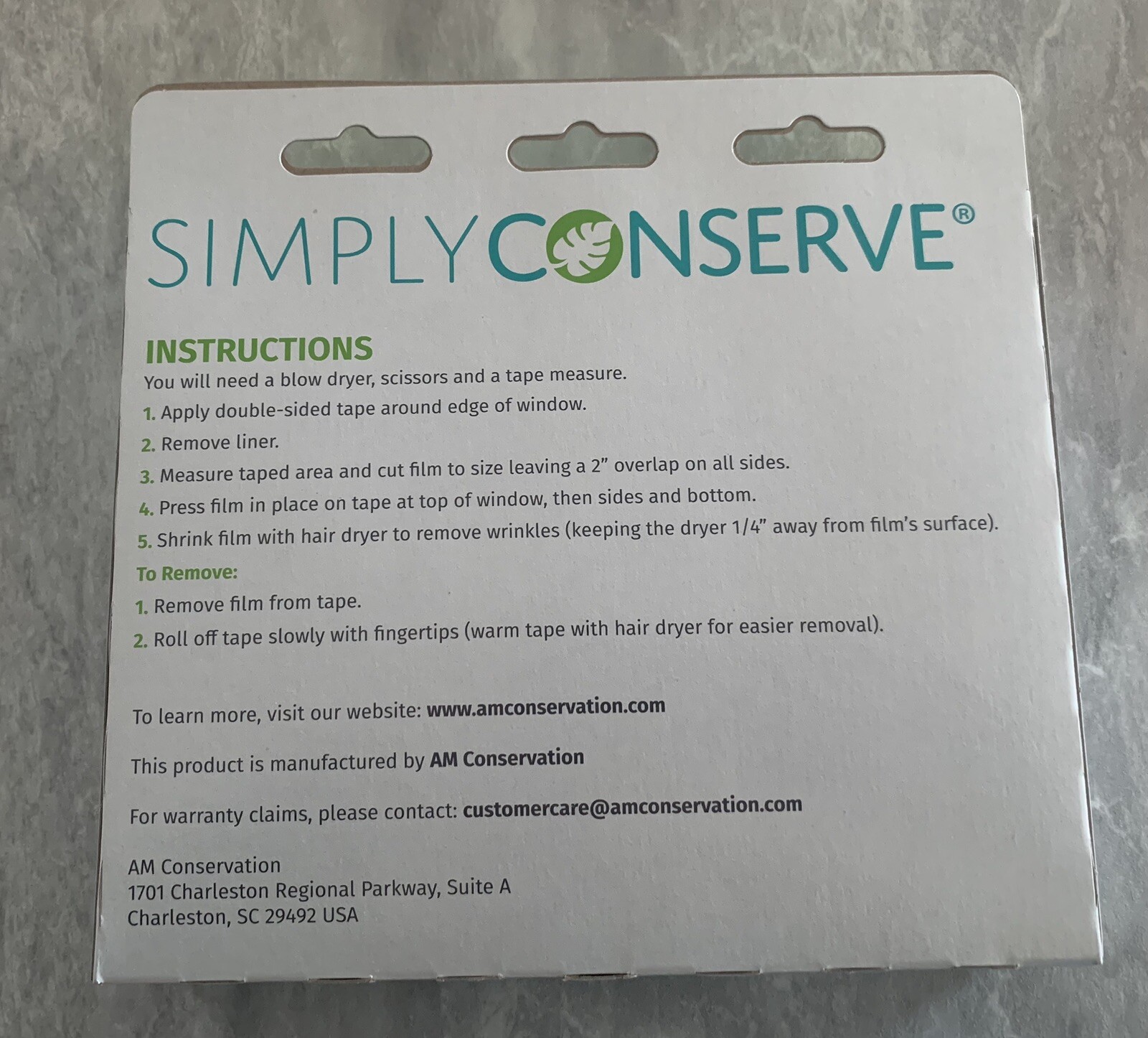 Simply Conserve Window Insulating Kit Seals 5 Indoor Windows 36″x60″