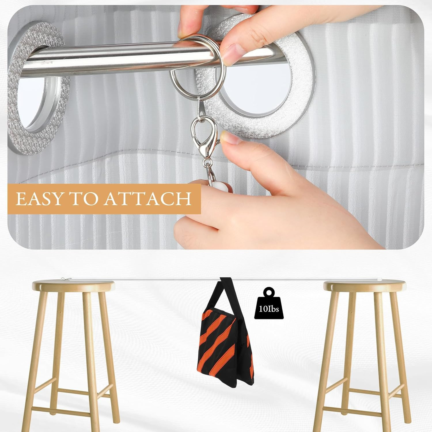 10 Pack 36 Inch Acrylic Curtain Pull Wands Drapery Pull Rod White Versatile Fibe