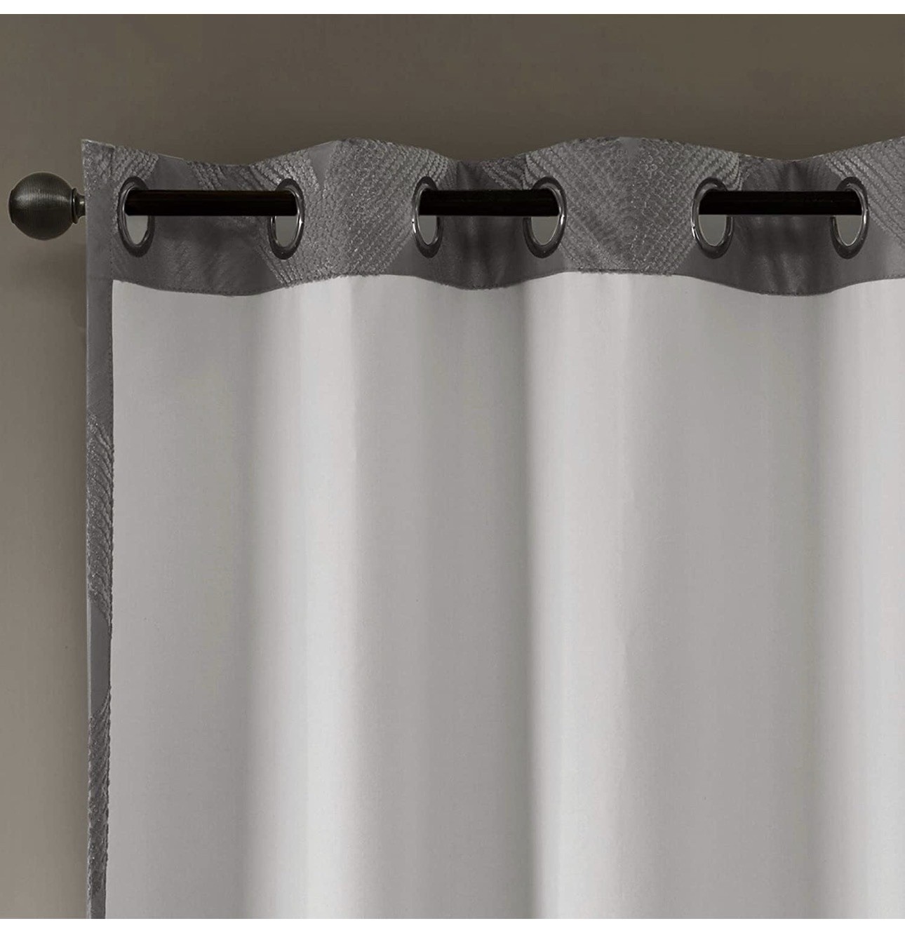 SunSmart Bentley Charcoal total blackout grommet curtain panel 50 x 84in window