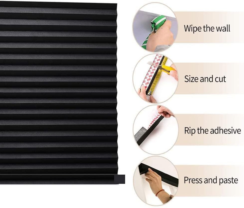 2-Piece Temporary Curtain Set Cordless Self-Adhesive Blinds
