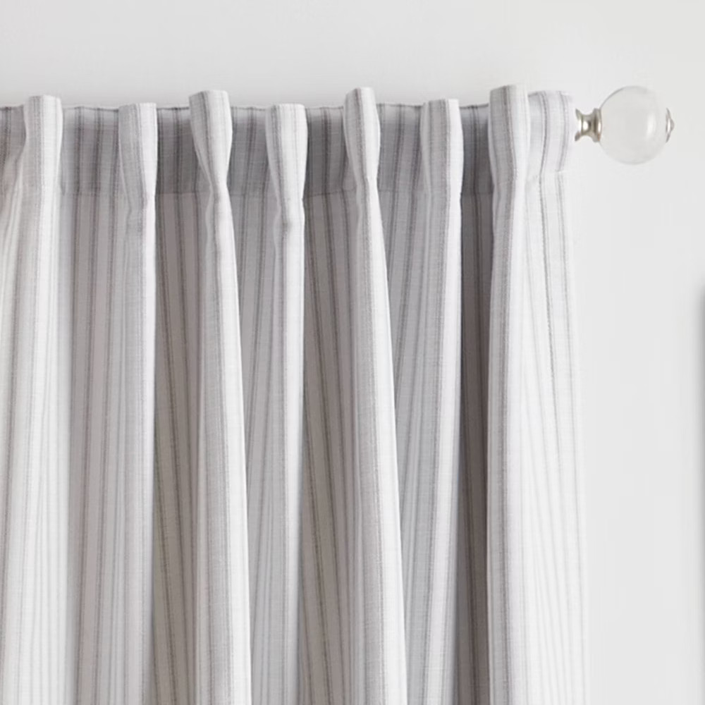 95″x50″ Martha Stewart 2pk Ticking Striped 95″ Back Tab Black Lined Blackout