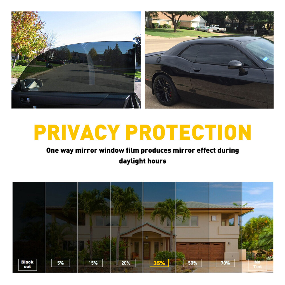 Uncut Roll Window Tint Film 5% 15% 25% 35% VLT 20″ x 10ft Car Home Office Glass