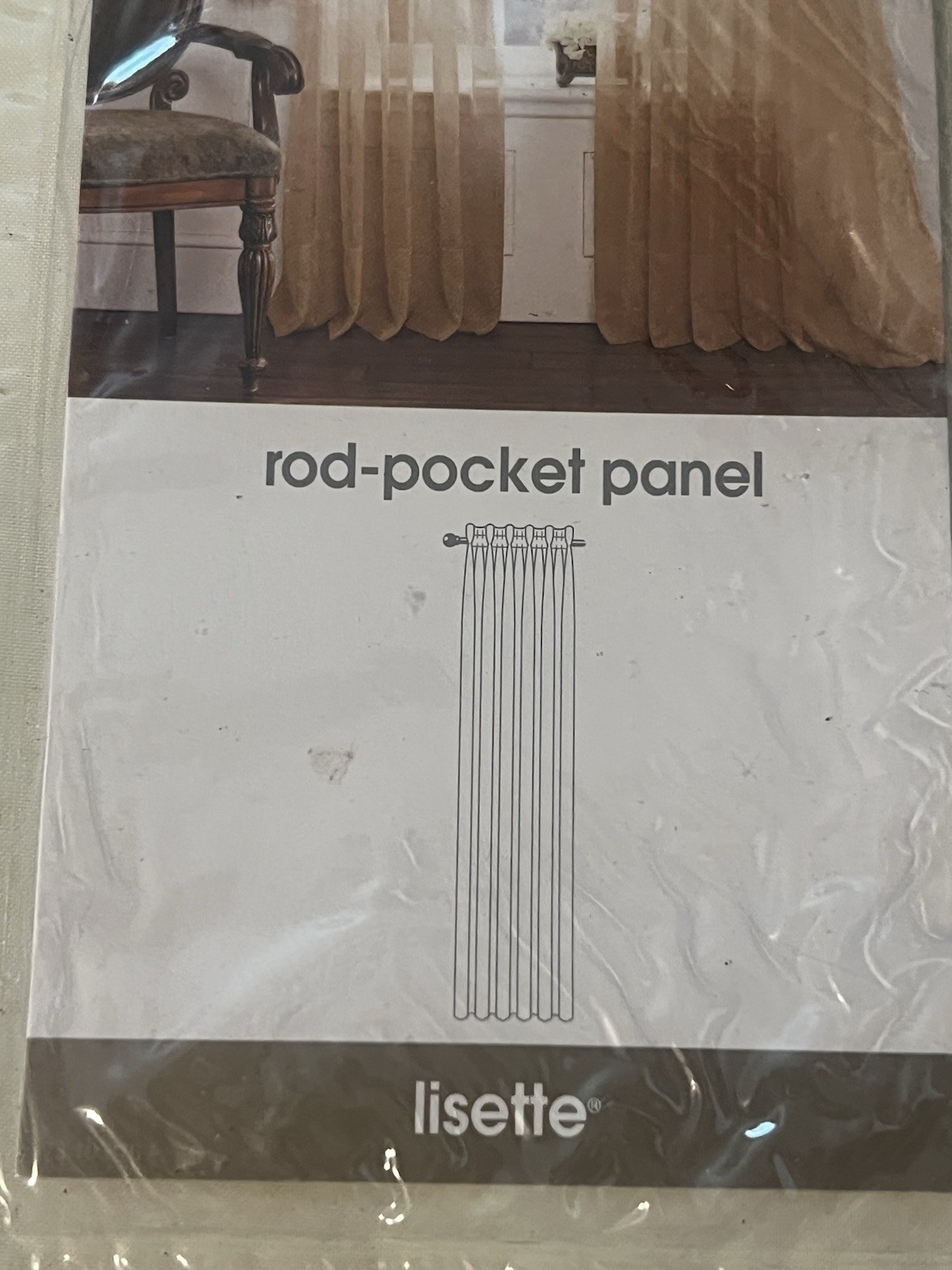 JCPenney Home Lisette Cream Rod Pocket Panel 60 in. X 63 in. Sheer NEW NOS