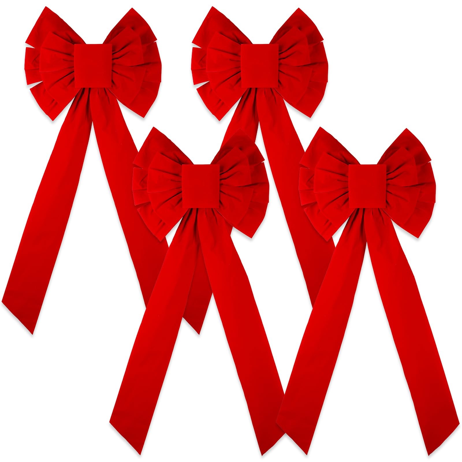 4Pcs Large Christmas Velvet Bows 35x 18 Inch Xmas Tree Decorative Large Velve…