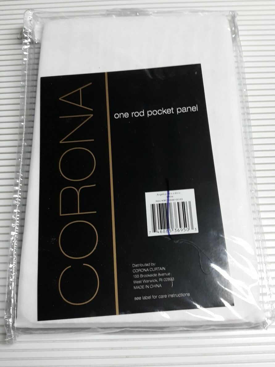 Corona Curtain – One Rod Pocket Panel – White Angelica (59 in x 63 in)
