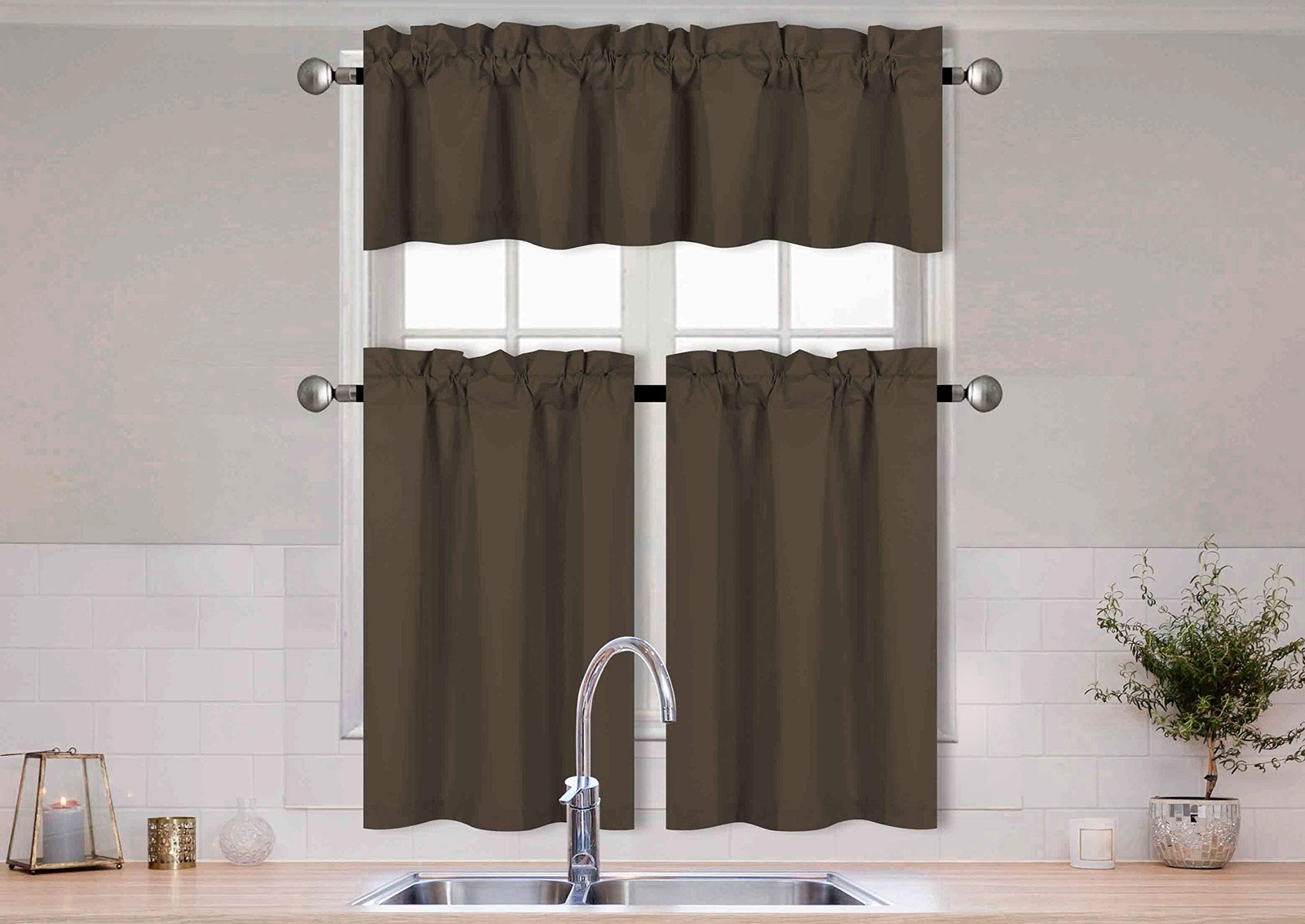 Home Collection 3 Pieces Solid Color 27″W x 36″L (Pack of 3), Choclate
