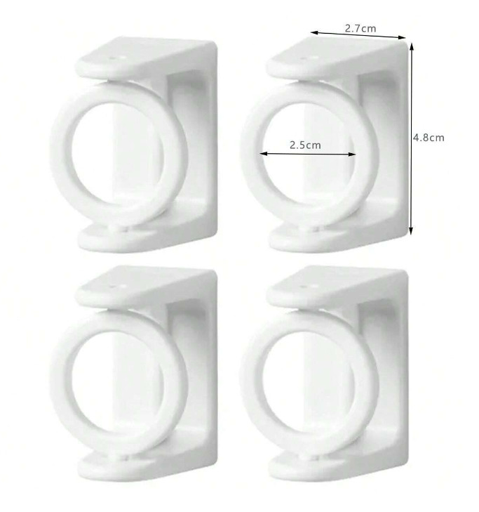 4pcs Twist Lock Curtain Rods – Angled Ends, Screw-Free, Silver Tone for Kitchen