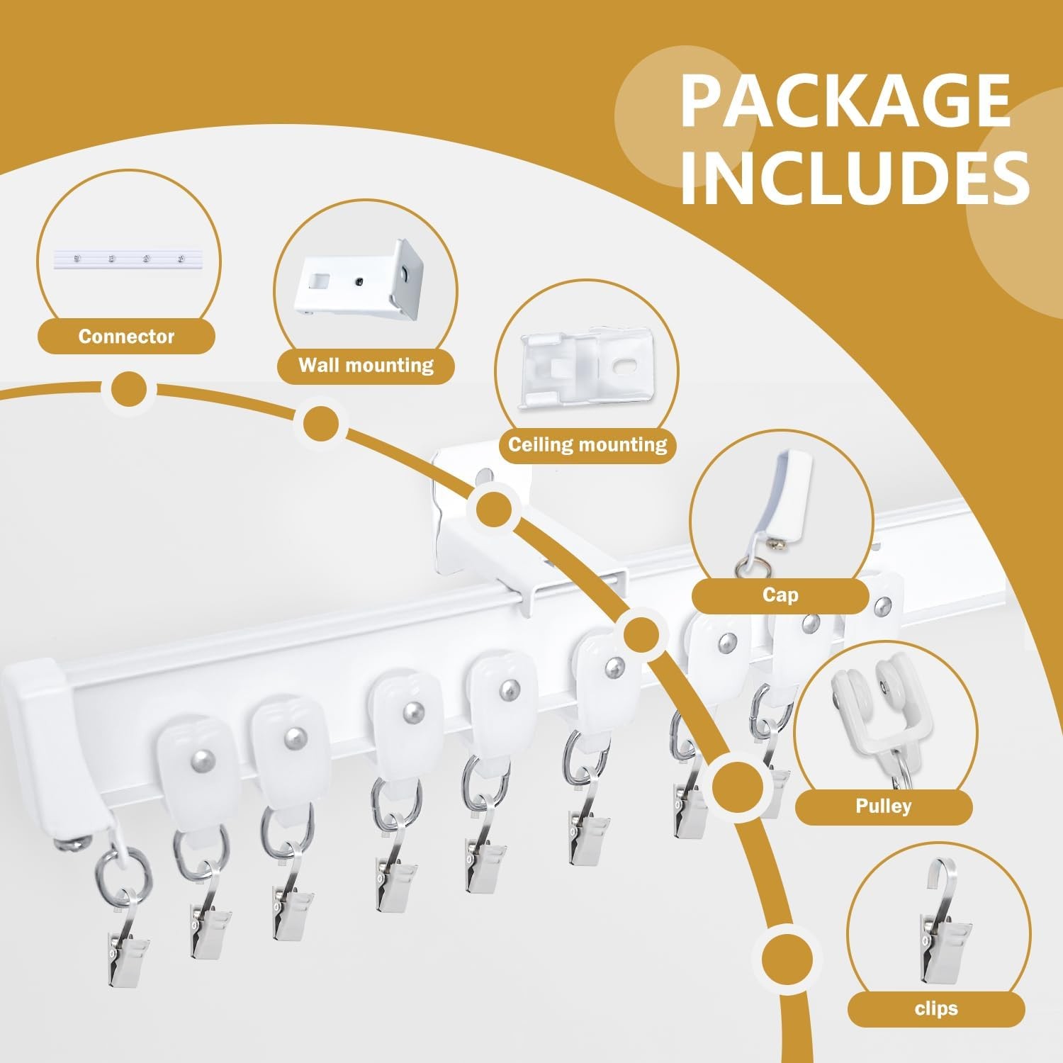 Bendable Ceiling Curtain Track Ceilings Mount or Wall Mounted Heavy-Duty Room