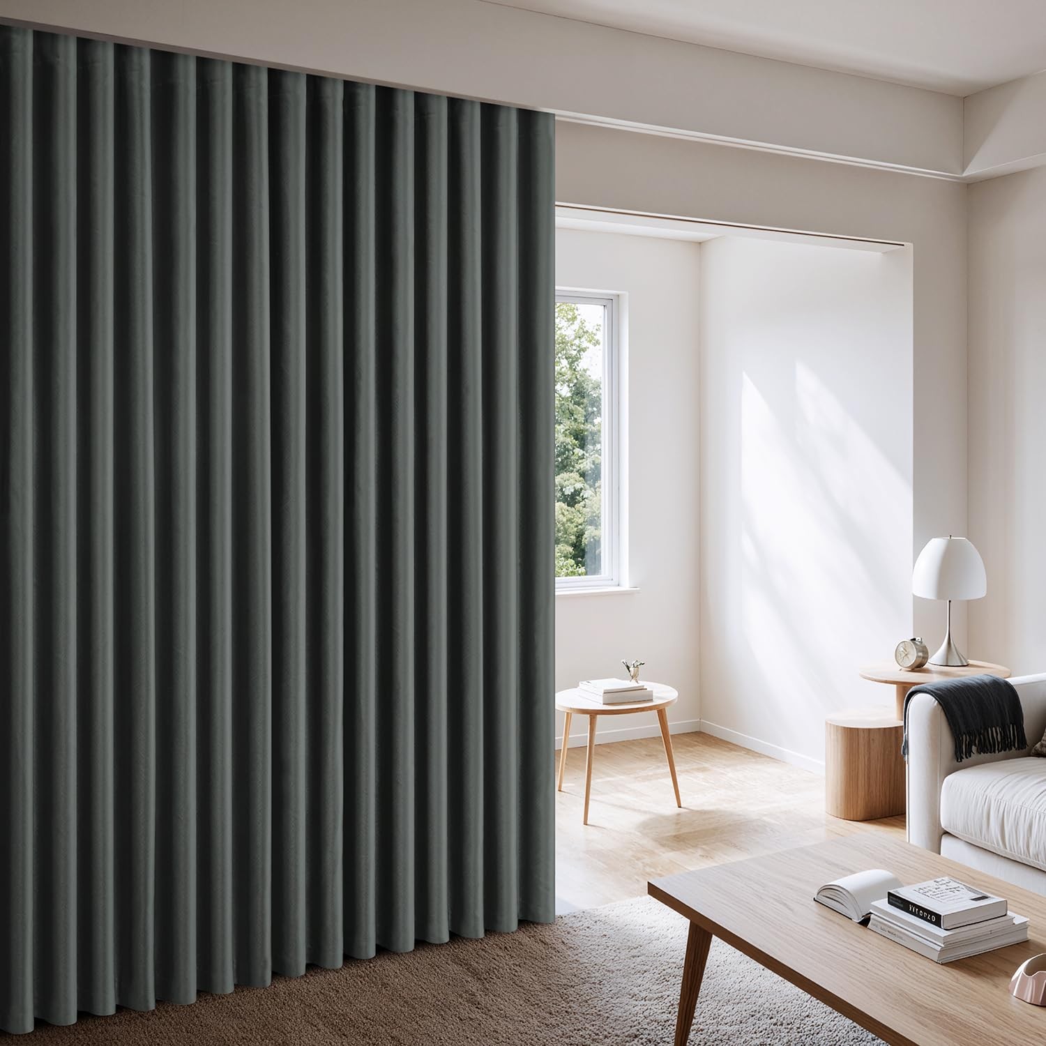 100% Blackout Room Divider Curtains, Extra Wide Ceiling Panel Sound Proof The…
