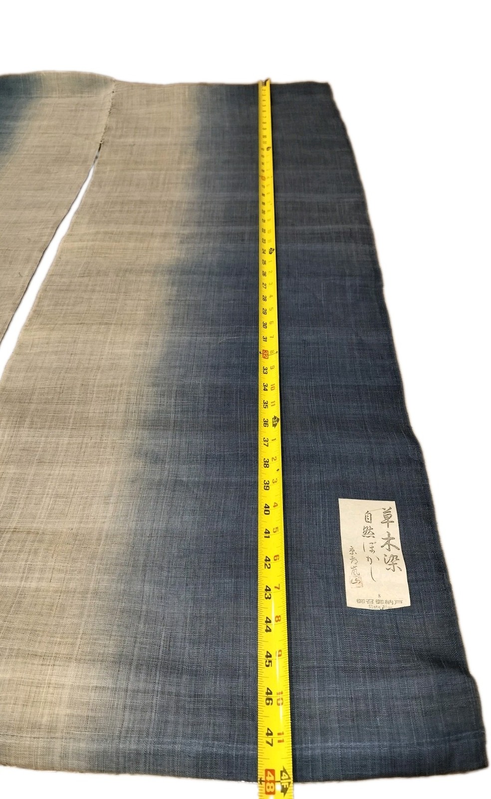Kyoto Noren Curtain Japanese Indigo Dyed Linen Hemp Ombre Slate Blue W/Box 48×34
