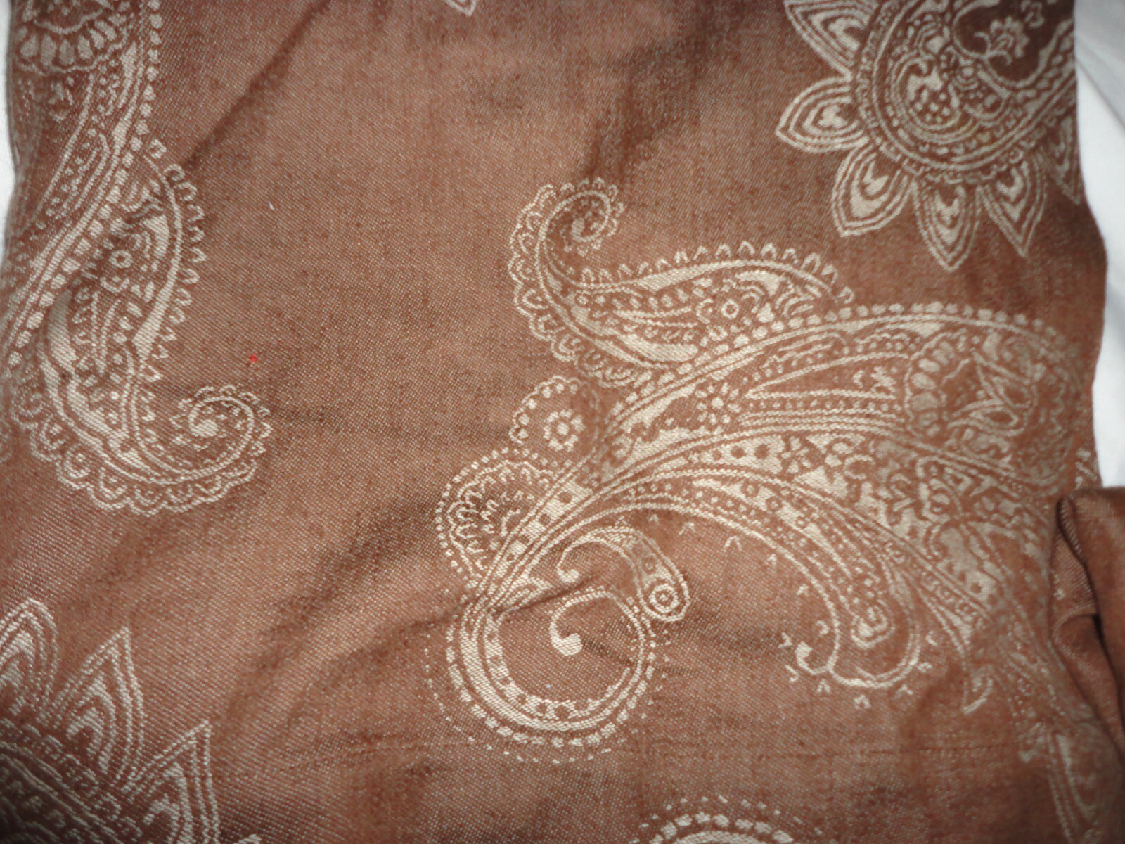 FIELDCREST BROWN SILVER PAISLEY MEDALLION (2) CURTAIN PANELS 54X83 LINEN COTTON