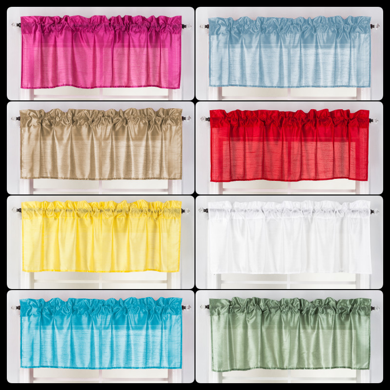 NEW 1PC S18 STRAIGHT VALANCE WINDOW CURTAIN TOPPER SOLID COLORS 54″ W X 18″ L