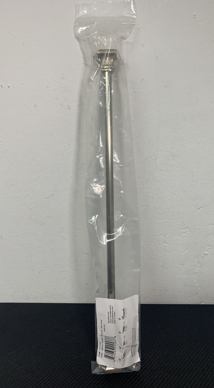 Frame 7/16” Cafe Rod 18-28” Box Adjustable Curtain Rod, Satin Nickel *NEW! FAST!