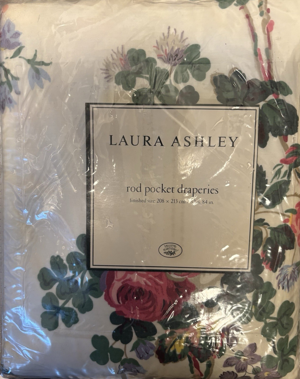 NEW Laura Ashley DARCY Rod Pocket Draperies Roses Floral Drapes