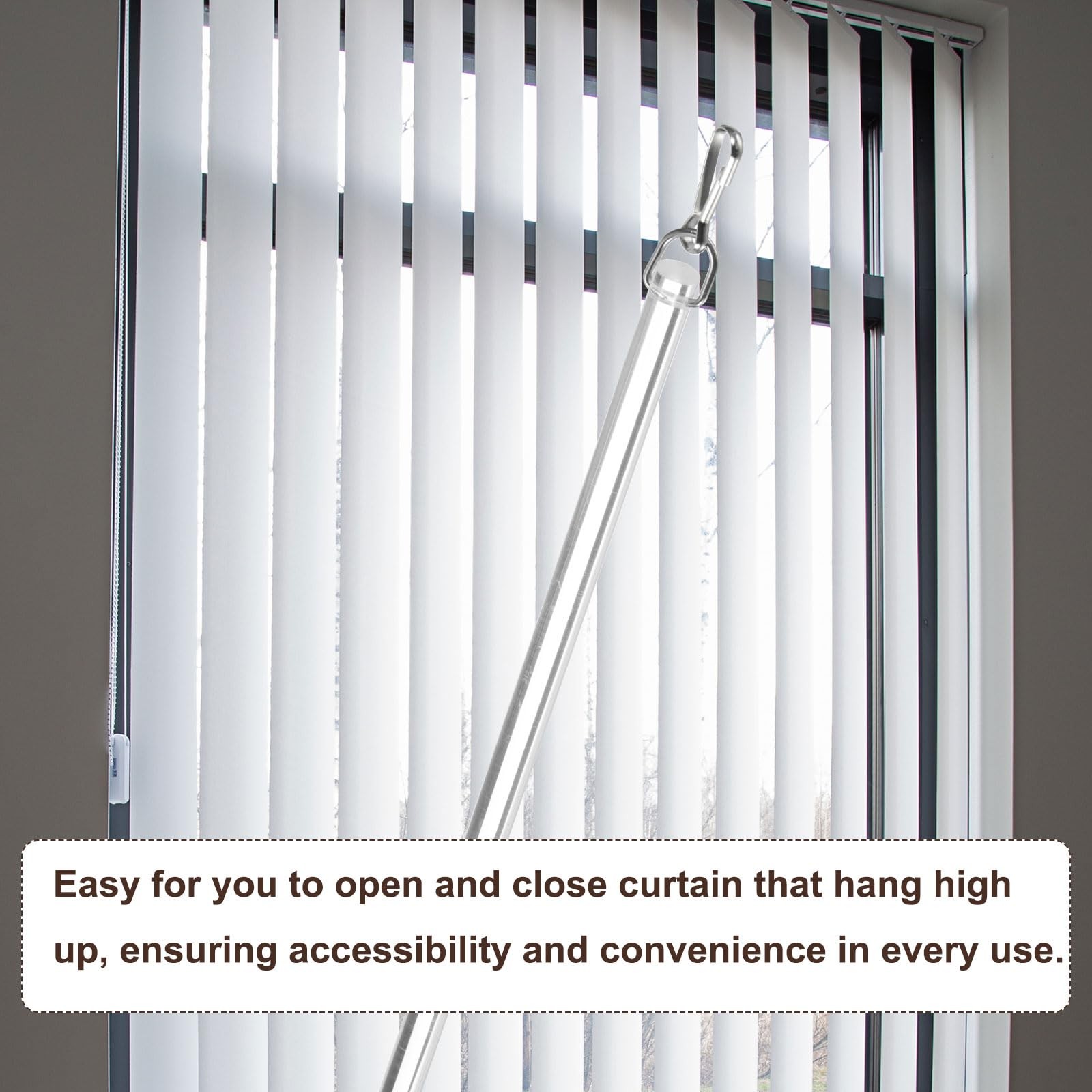 uxcell 2Pcs 12″Clear Curtain Pull Rod, Acrylic Blind Wand 12″, Clear