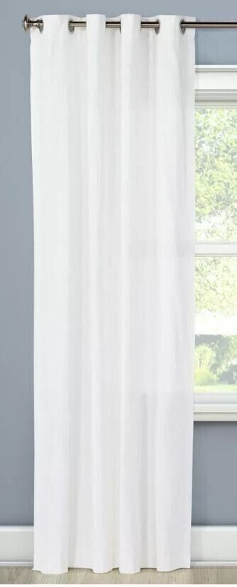 ⚡1pc Light Filtering Solid Window Curtain Panel Threshold Natural White 54″X 95″