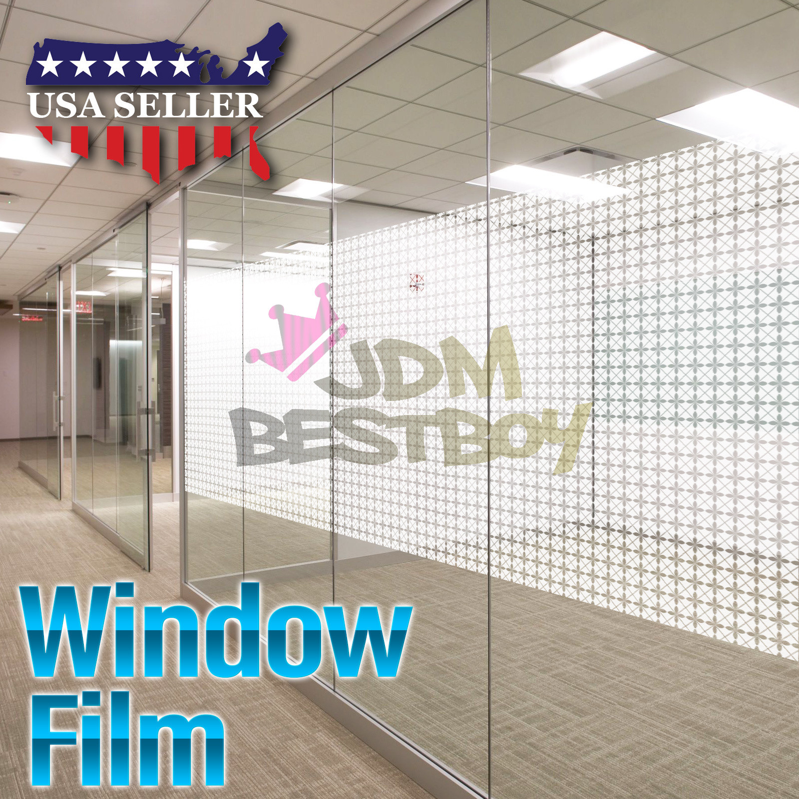 Flower Glass Film Static Cling Office Window Patterned Decoration Privacy #40