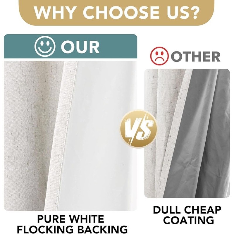 Blackout Curtain Panels 100 Polyester Noise Reducing Drapes Energy Saving New