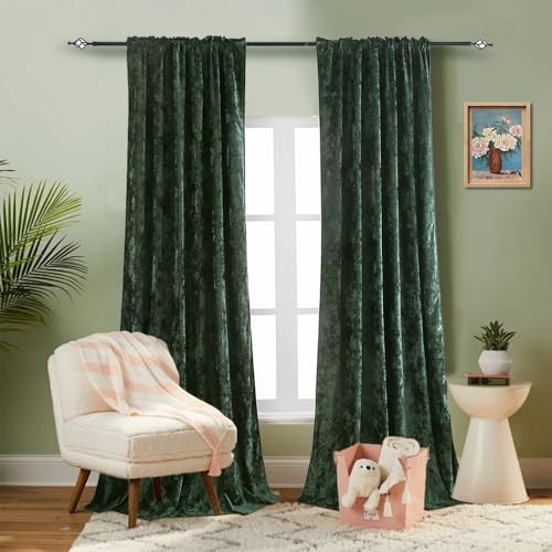 Velvet Blackout Curtains Soft Luxury 2 Panels 52″W x 96″L (Pack of 2) Turquoise
