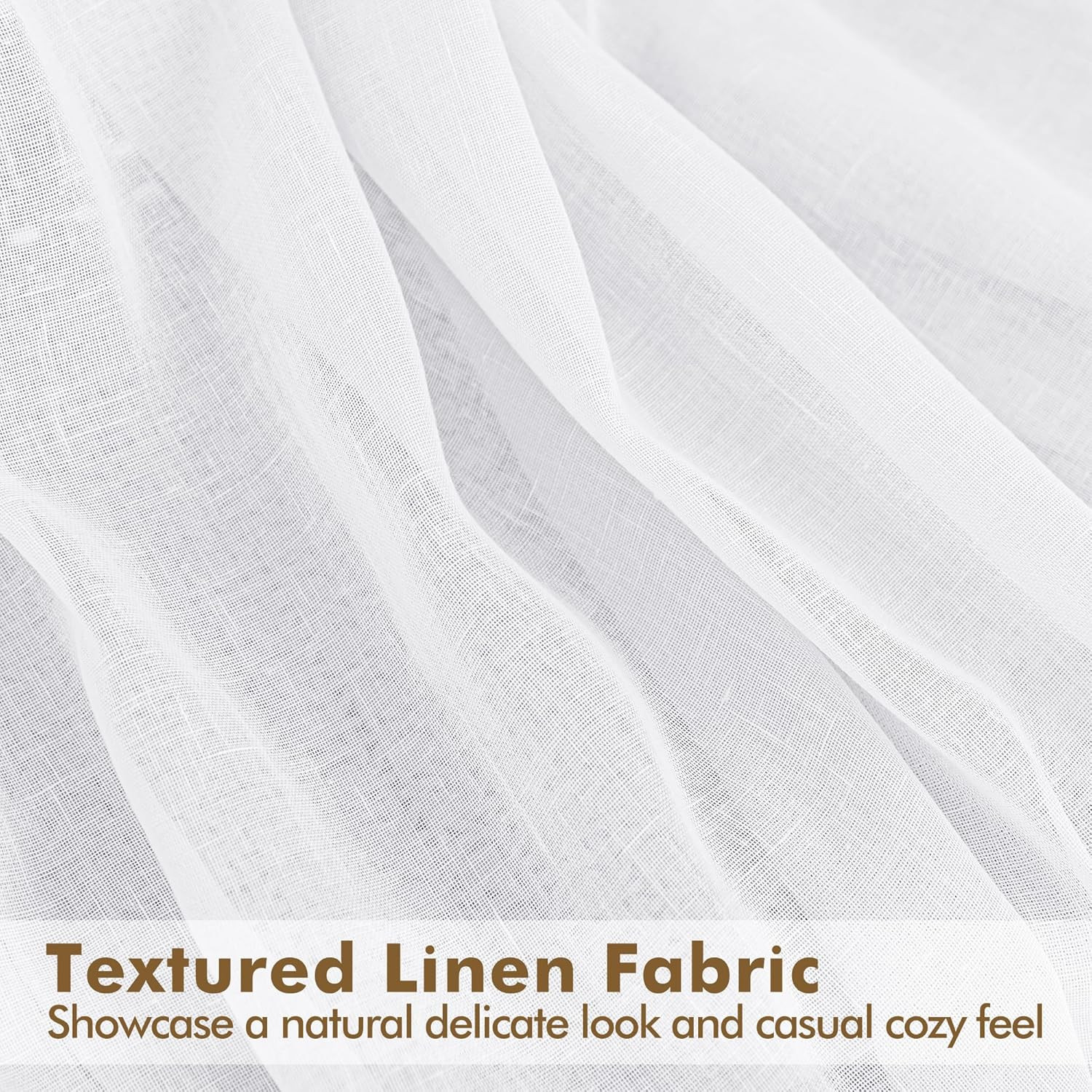 Waterproof White Sheer Curtains for Patio, 6 Panels, 110×84 Inch Grommet