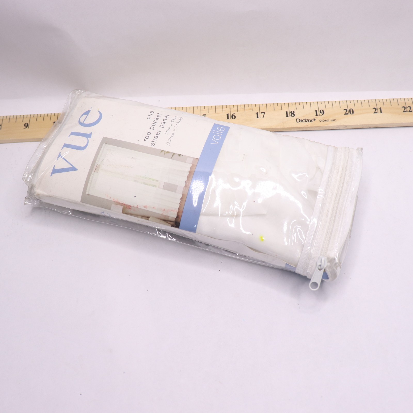 Vue Voile Sheer Single Rod Pocket Curtain Panel Solid Polyester White 59 x 84