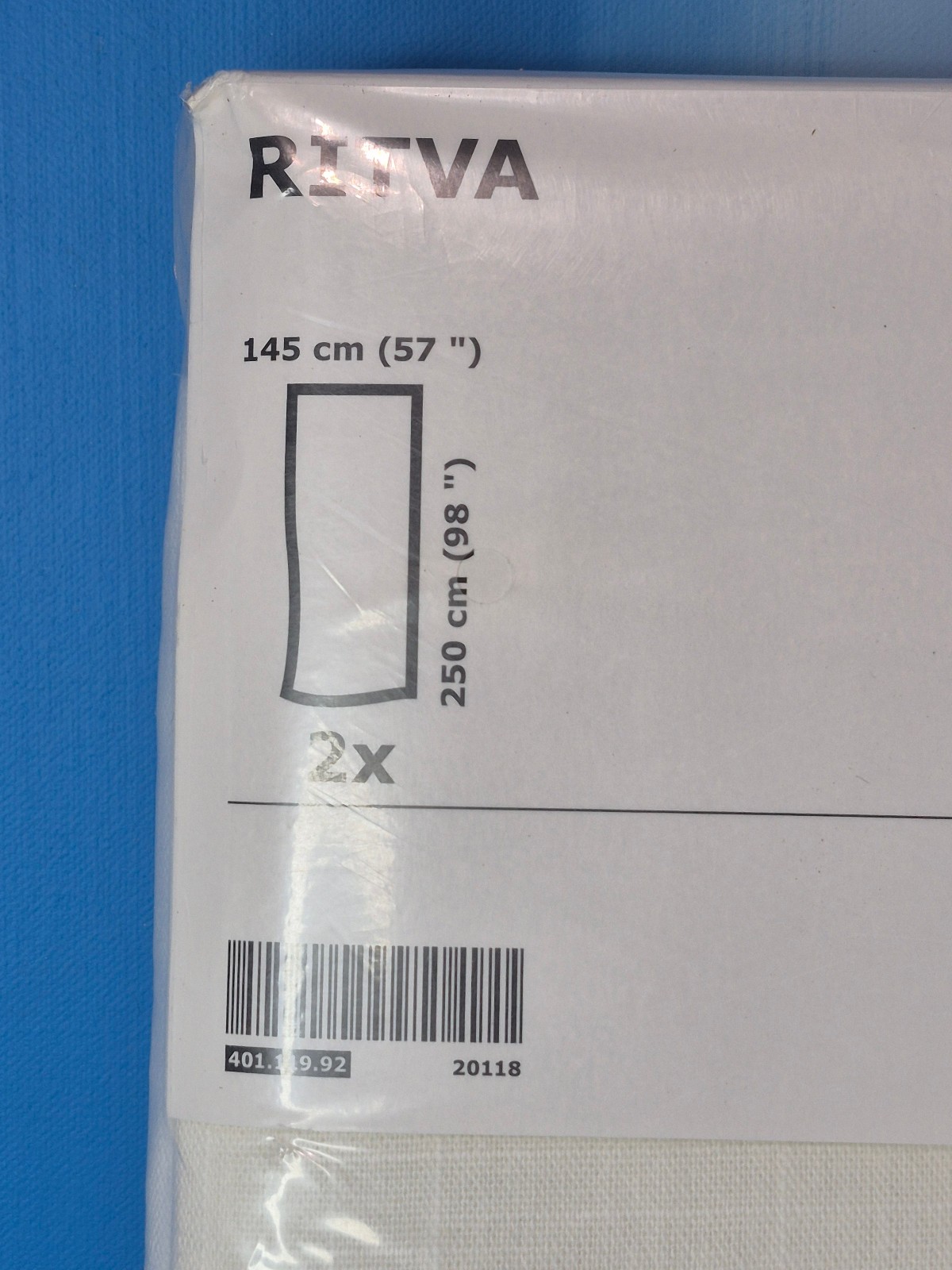 IKEA RITVA Curtains 100% Cotton with Tie-Backs 57″ x 98″ New In Package