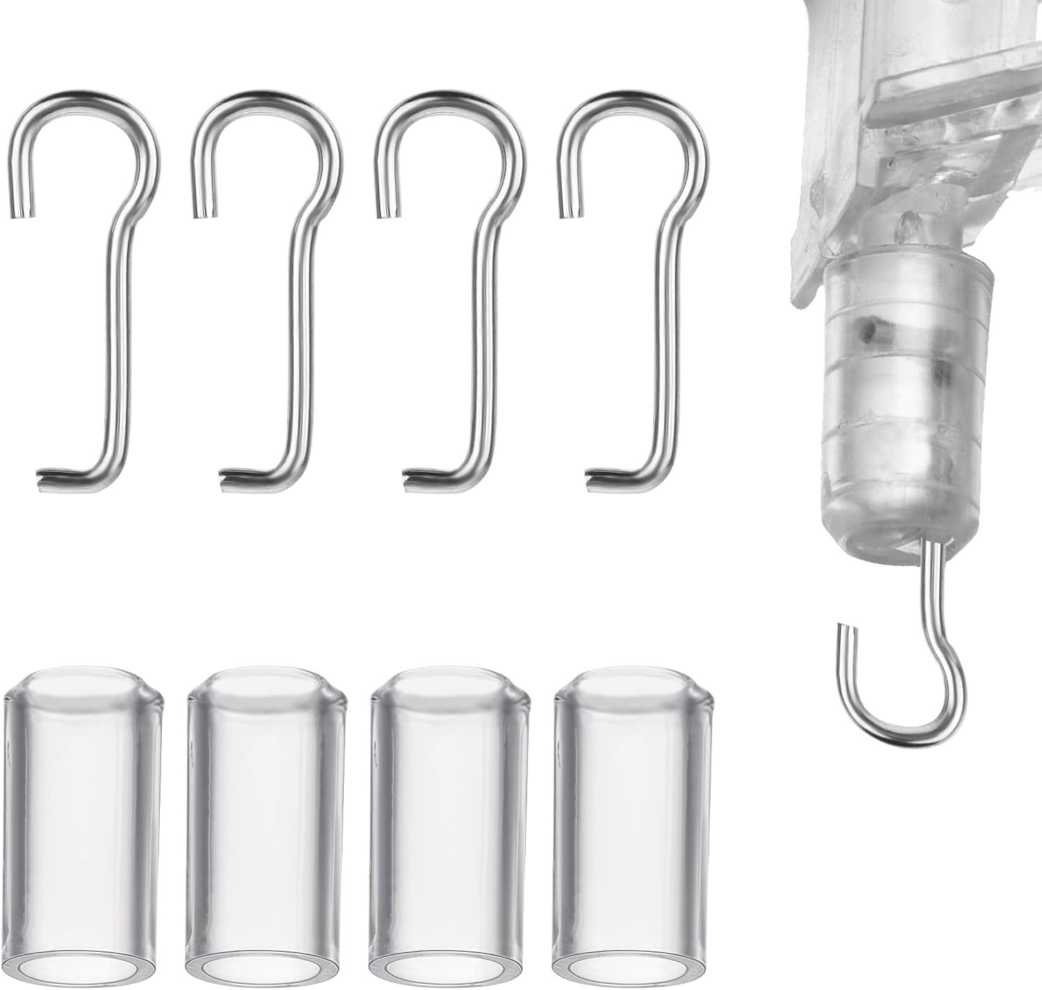 4 Set Horizontal Blinds Replacement Parts with Hook, Wire and Sleeve Collar for
