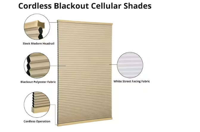 Latte Blackout Cordless Cellular Shade – 33.25 in. W x 48 in. L