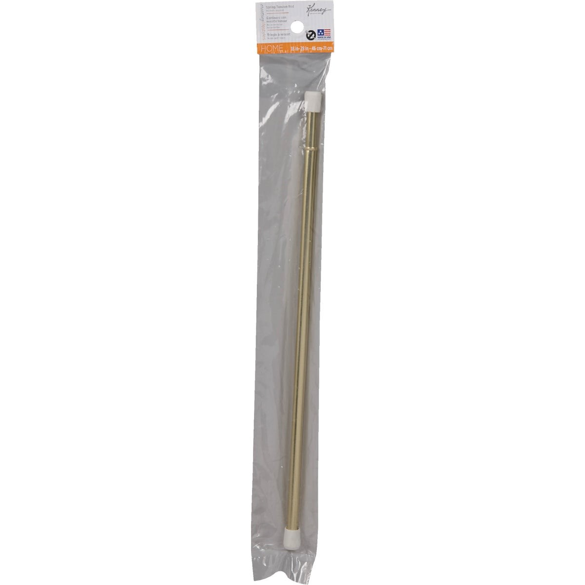 Kenney Strafford 18 In. To 28 In. 7/16 In. Spring Tension Rod, Brass KN630/3NP
