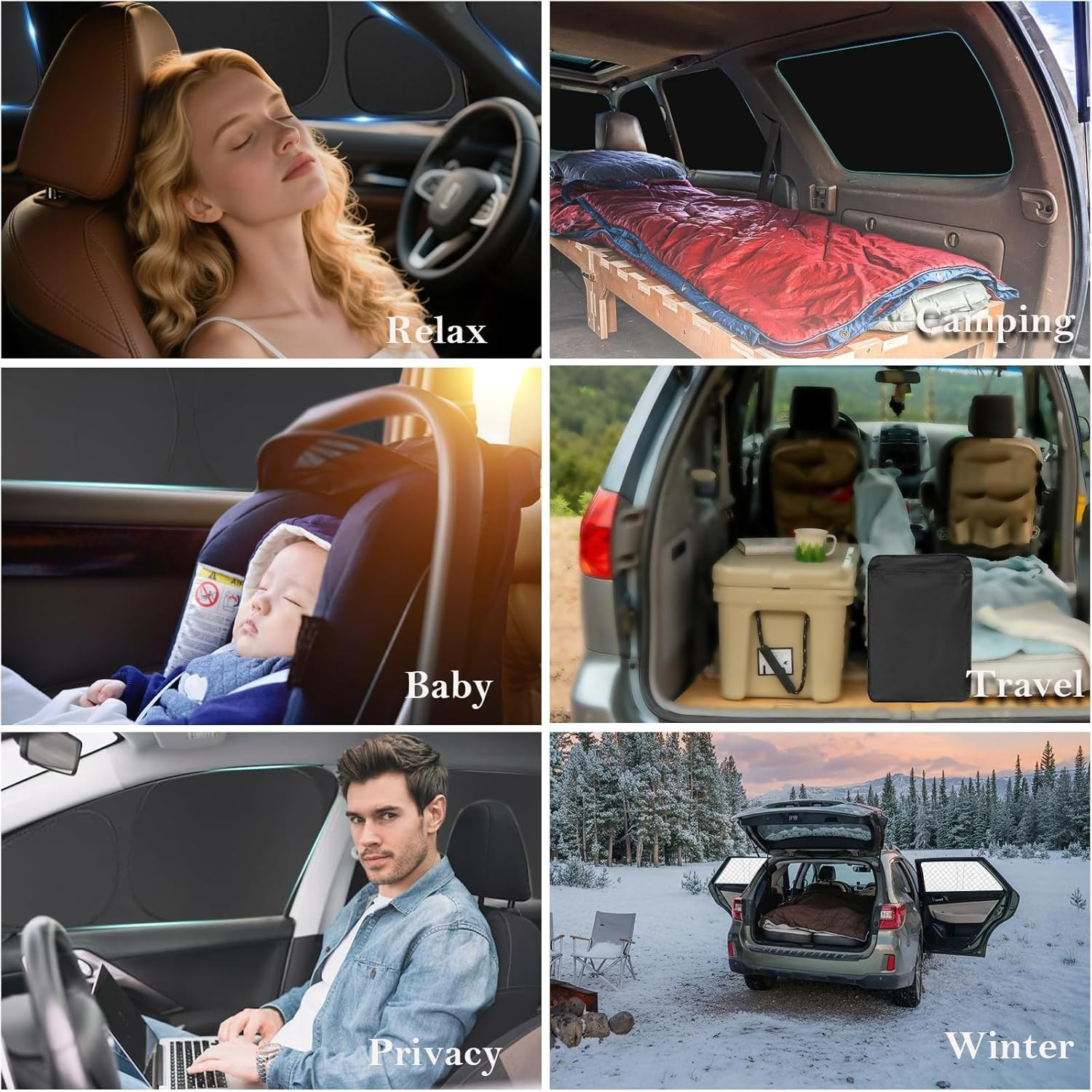 KMF 8pcs Thicken Car Sun Shades for Toyota Highlander 2008-2013 Accessories
