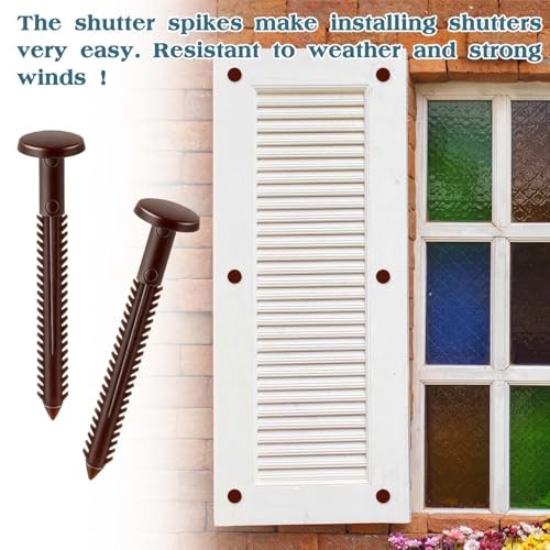 3 Inch Vinyl Shutter Fasteners, Window Shutter Panel Pegs 30Pcs Federal Brown