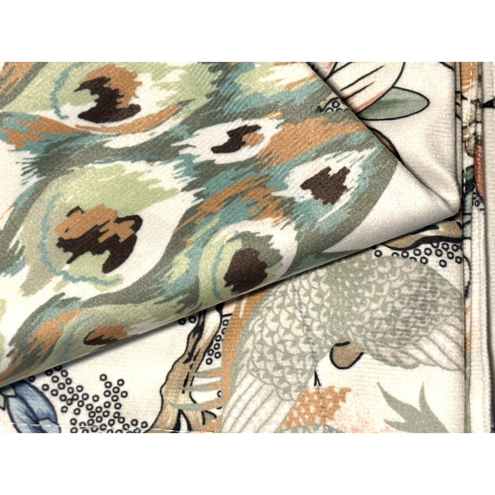 Callisto Home Peacock Bird Window Curtains Panels 38 X 96” Set Pair Ivory Drapes