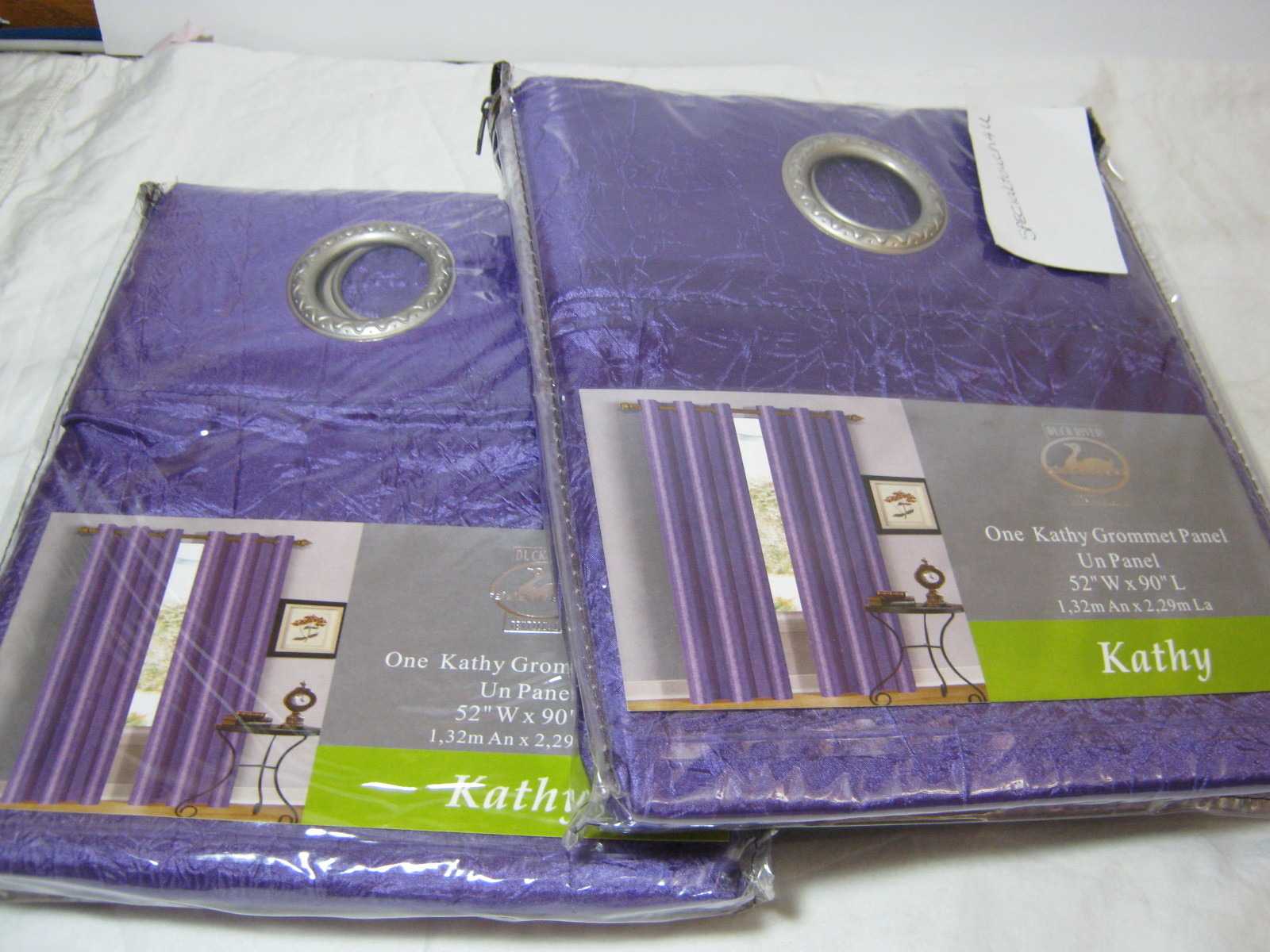 Duck River Textile (2) Kathy Grommet Window Panels – Neon Purple 104×90 NIP